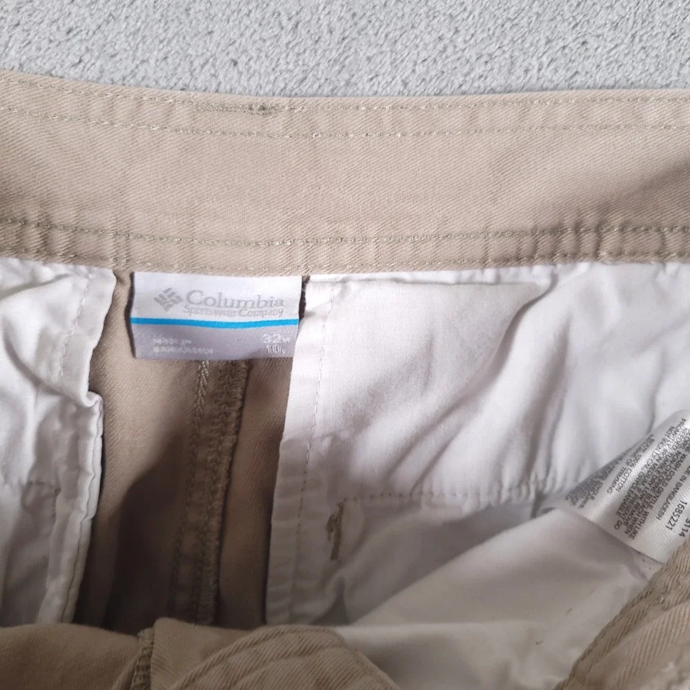 Columbia Cargo Shorts Mens 32 Tan Cobalt Lake Cotton‎ Utility Outdoor Hiking